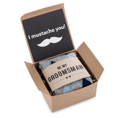 I Mustache You Box with Sock and Label
