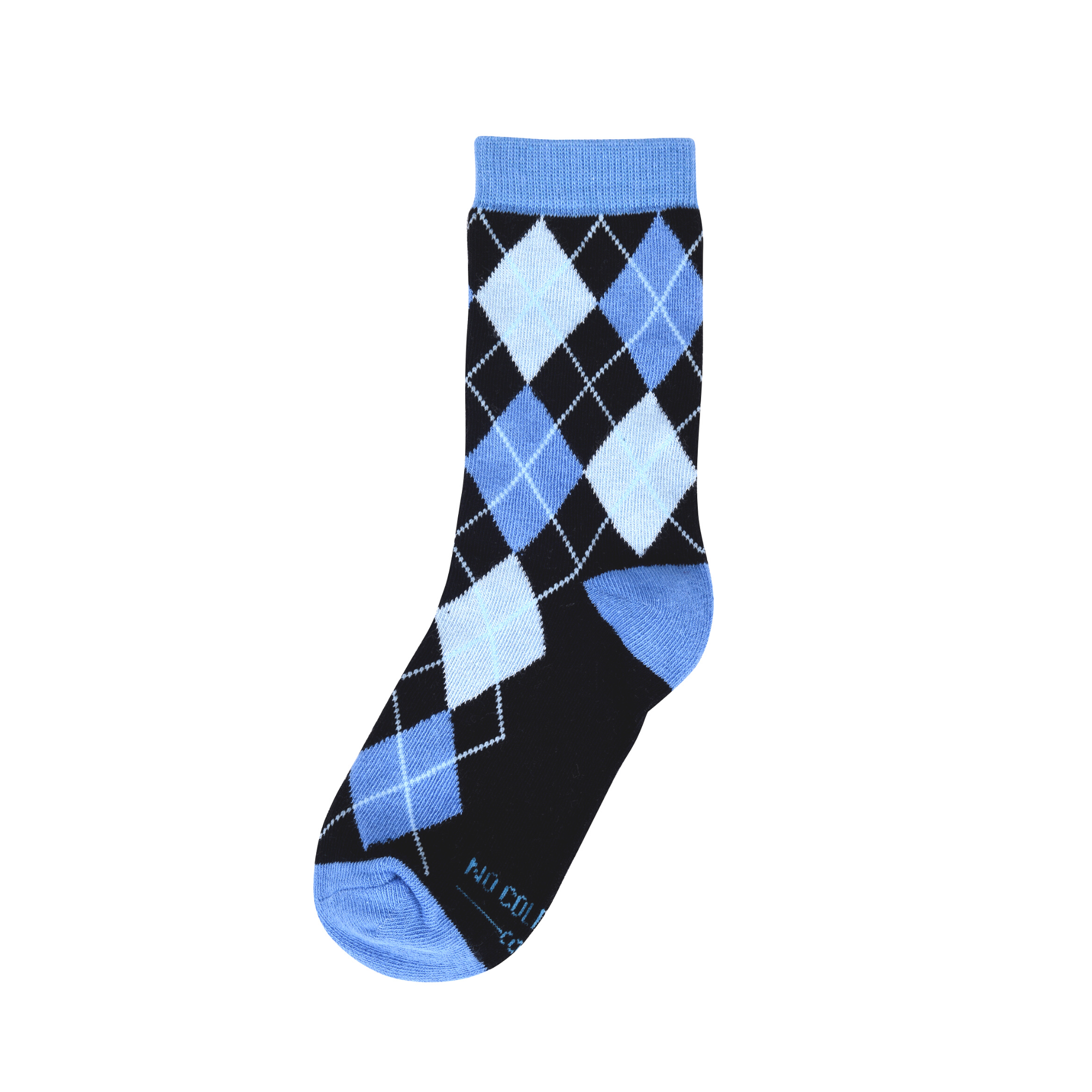 Black and Blue Argyle Kids Socks