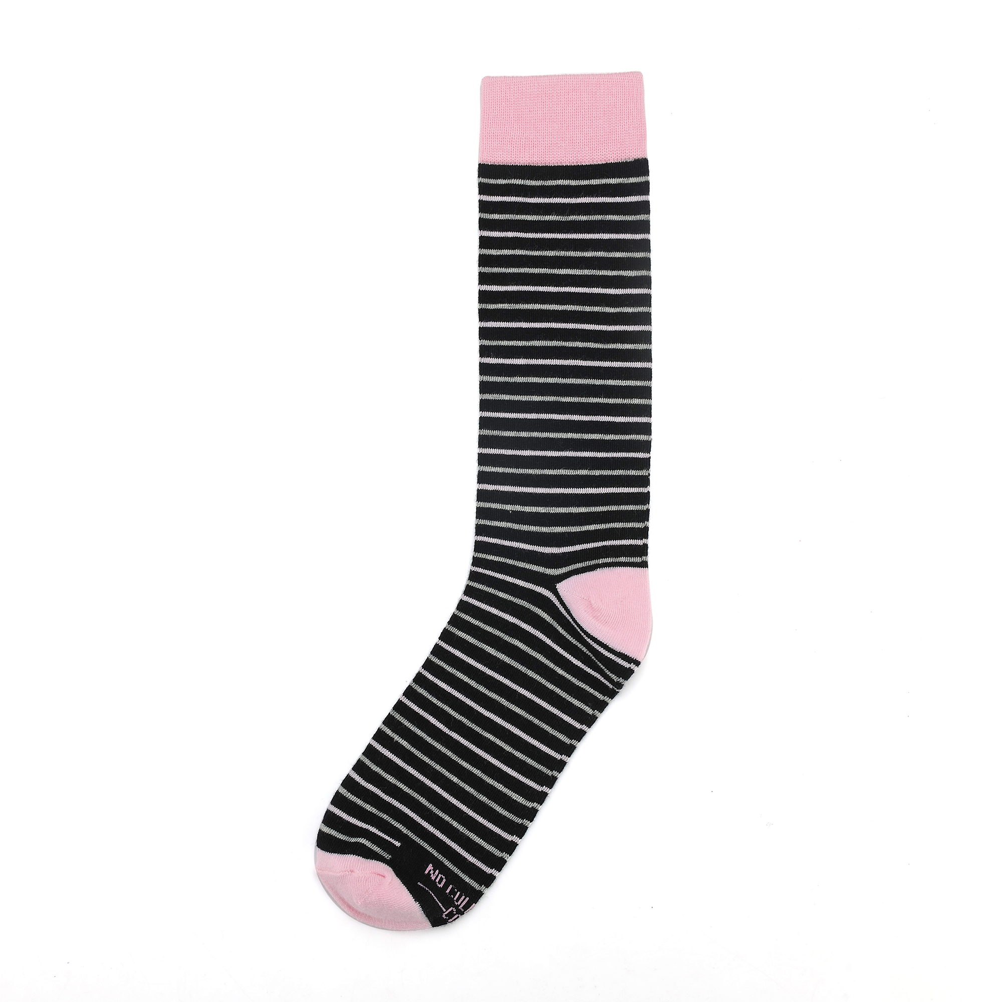 Black, Pink and Grey Striped Socks