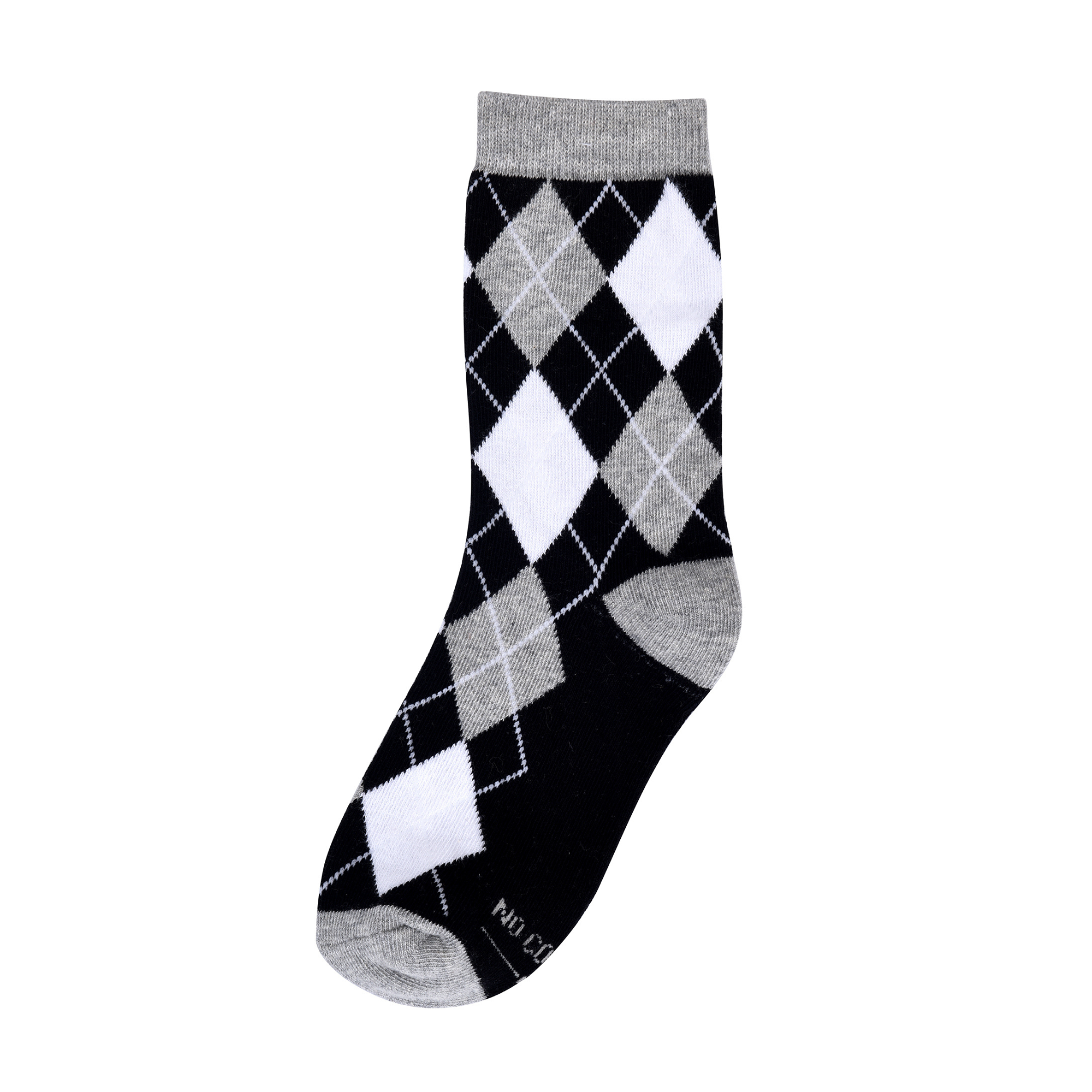 Black and White Argyle Kids Socks | No Cold Feet Co