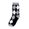 Black and White Argyle Kids Socks