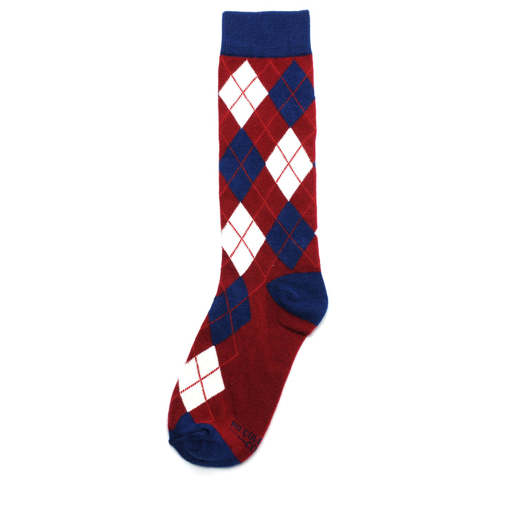 Burgundy Navy Argyle Socks | Groomsmen Socks | No Cold Feet Co.