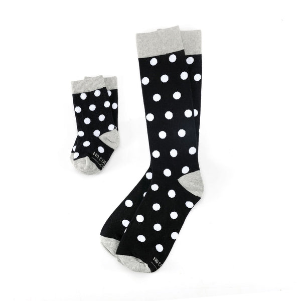 Black and White Polka Dot Toddler Socks | No Cold Feet