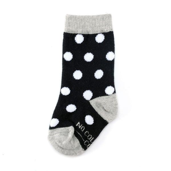 Black and White Polka Dot Toddler Socks | No Cold Feet