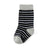 Black, White, and Grey Striped Toddler Socks