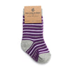 Purple, Grey, and White Striped Toddler Socks