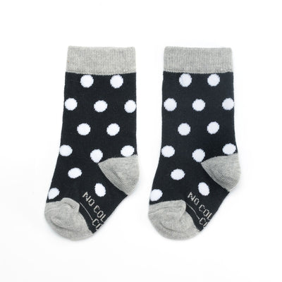 Black Socks with White Polka Dot Toddler Socks