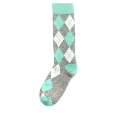 Mint and Grey Argyle Socks