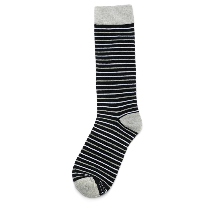 Black, White, & Grey Striped Socks | Groomsmen Socks | No Cold Feet Co.