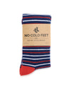 Navy, Red and White Striped Socks