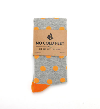 Orange and Grey Polka Dot Socks