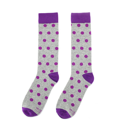 Purple and Grey Polka Dot Socks