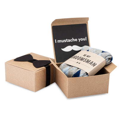 I Mustache You Box with Sock and Label