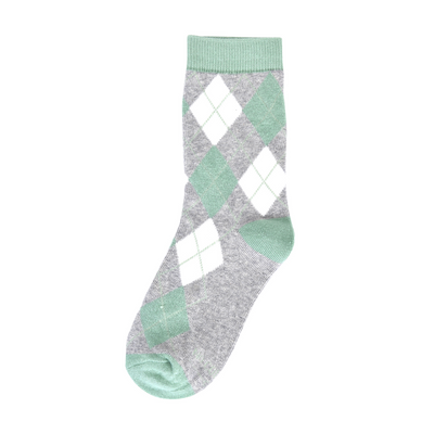 Sage Green Argyle Kids Socks