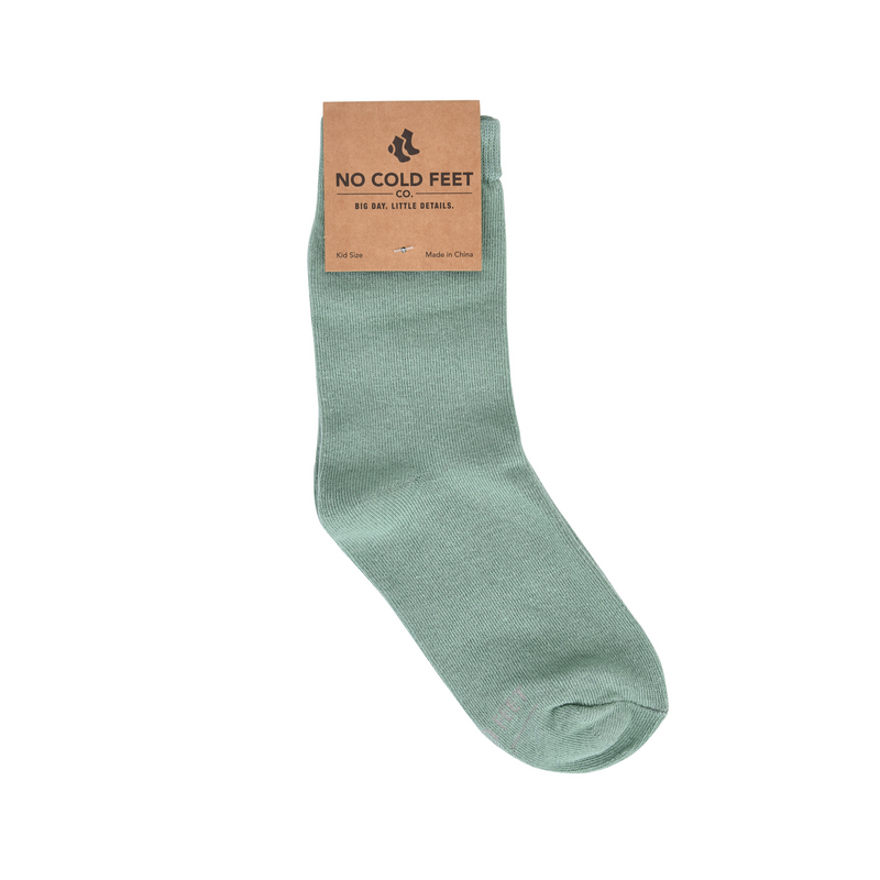 Solid Sage Green Kids Socks
