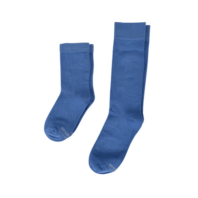 Solid Steel Blue Kids Socks