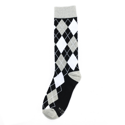 Black and White Argyle Socks