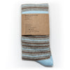 Blue, Brown, and Grey Striped Socks | NoColdFeet