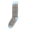 Blue, Brown, and Grey Striped Socks | NoColdFeet