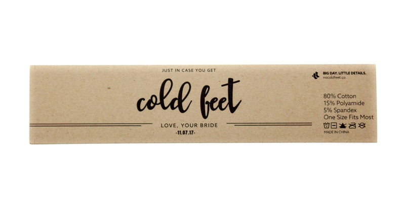 "In Case You Get Cold Feet" Label with Wedding Date | NoColdFeet